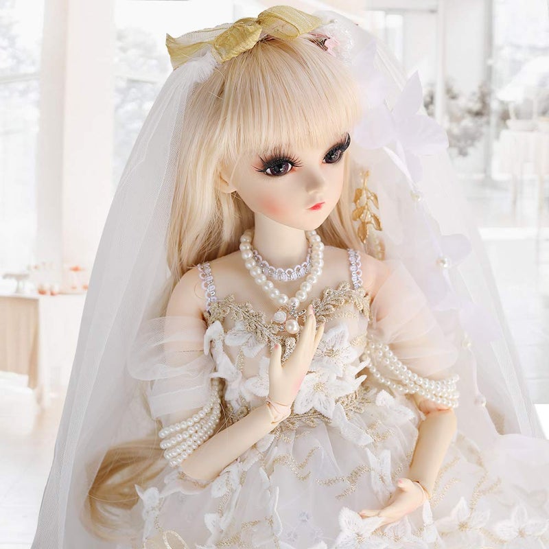 UCanaan دمية UCanaan BJD، دمى 1/3 SD بطول 24 بوصة 18 دمية مفصلية، ألعاب DIY مع ملابس وأحذية وشعر مستعار ومكياج، أفضل هدايا لعيد الميلاد وعيد الميلاد - Image 2